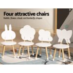 Keezi 5PCS Kids Table and Chairs Set Children Activity Study Play Desk White - Image 5
