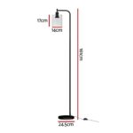 Artiss Floor Lamp Light Stand Modern Home Living Room Office Reading Glass Shade Black - Image 2