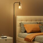 Artiss Floor Lamp Light Stand Modern Home Living Room Office Reading Glass Shade Black - Image 4