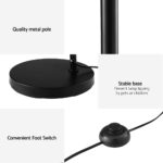 Artiss Floor Lamp Light Stand Modern Home Living Room Office Reading Glass Shade Black - Image 6