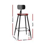 Artiss 4x Bar Stools Vintage Metal Chairs - Image 2