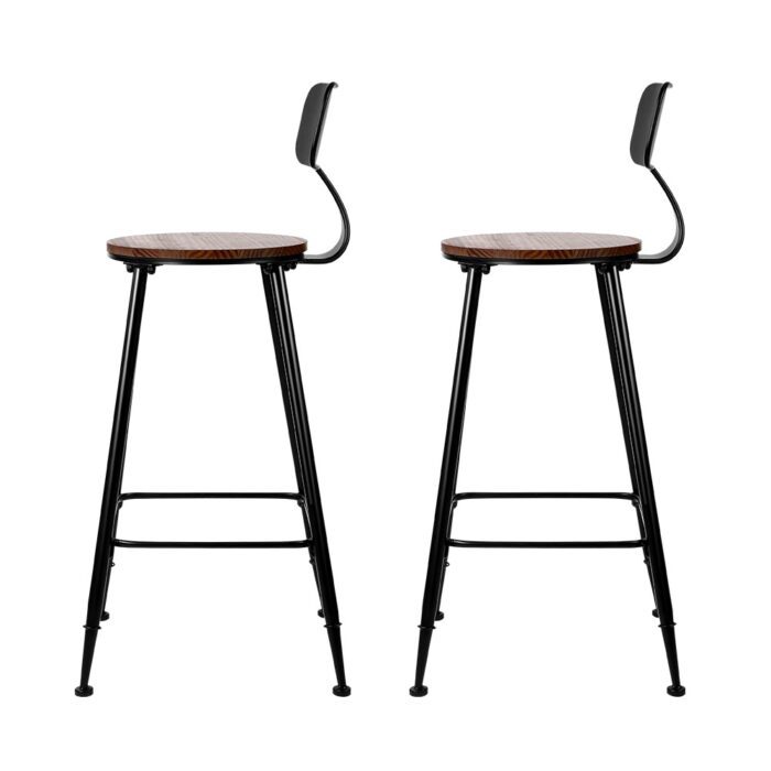 Artiss 4x Bar Stools Vintage Metal Chairs - Image 3