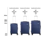 Mazam 3PCS Luggage Set TSA Lock Hard Case Navy - Image 6