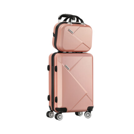 Mazam 2PCS Luggage Set TSA Lock Hard Case Pink
