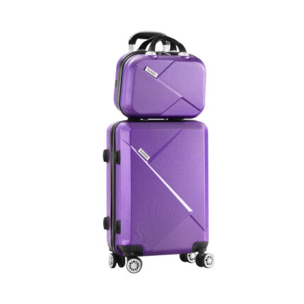 Mazam 2PCS Luggage Set TSA Lock Hard Case Purple