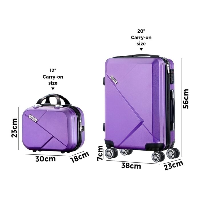 Mazam 2PCS Luggage Set TSA Lock Hard Case Purple - Image 6