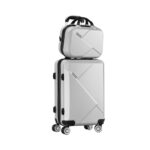 Mazam 2PCS Luggage Set TSA Lock Hard Case Silver