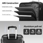 Wanderlite 28 Inch Luggage with TSA Lock Spinner Travel Suitcase Carry On Hard Shell Luggage Case Black - Image 4