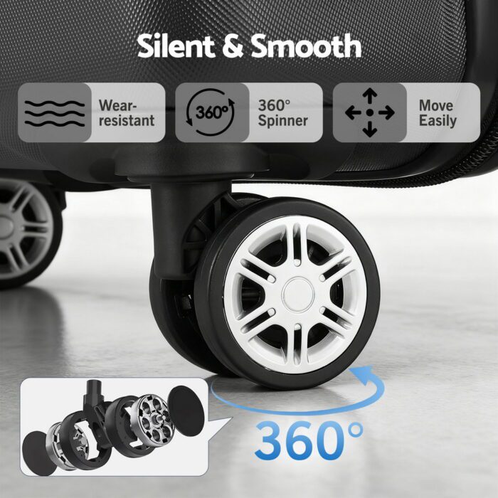 Wanderlite 28 Inch Luggage with TSA Lock Spinner Travel Suitcase Carry On Hard Shell Luggage Case Black - Image 5