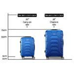 Wanderlite 2Set 20-28 Inch Luggage with TSA Lock Spinner Carry On Hard Shell Travel Suitcase Luggage Case Blue - Image 2