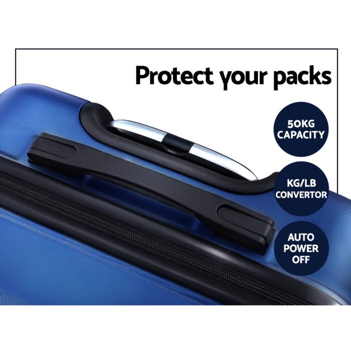 Wanderlite 2Set 20-28 Inch Luggage with TSA Lock Spinner Carry On Hard Shell Travel Suitcase Luggage Case Blue - Image 6