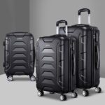 Wanderlite 3Set 20-24-28 Inch Luggage with TSA Lock Spinner Carry On Hard Shell Travel Suitcase Luggage Case Black