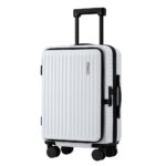 Wanderlite 20" Luggage Suitcase Front Pocket Travel Carry On Dual TSA White