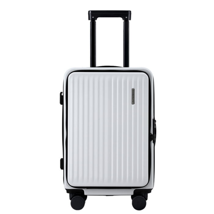 Wanderlite 20" Luggage Suitcase Front Pocket Travel Carry On Dual TSA White - Image 3