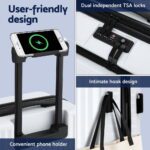 Wanderlite 20" Luggage Suitcase Front Pocket Travel Carry On Dual TSA White - Image 5