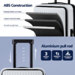 Wanderlite 20" Luggage Suitcase Front Pocket Travel Carry On Dual TSA White - Image 6