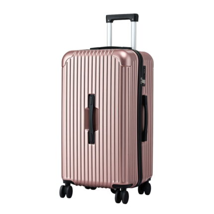 Wanderlite 28" Trunk Luggage Suitcase Travel 5 Wheels Type-C Port TSA Rose Gold