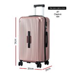 Wanderlite 28" Trunk Luggage Suitcase Travel 5 Wheels Type-C Port TSA Rose Gold - Image 2