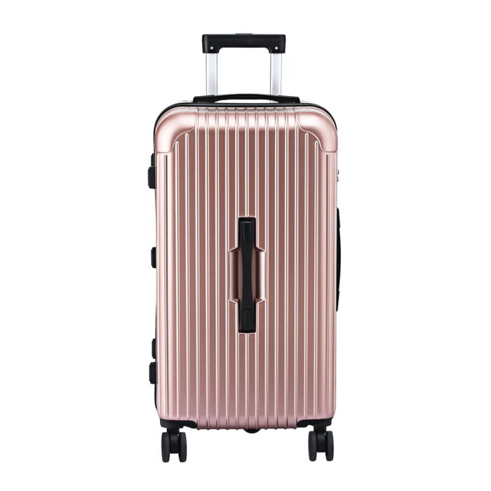 Wanderlite 28" Trunk Luggage Suitcase Travel 5 Wheels Type-C Port TSA Rose Gold - Image 3
