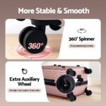 Wanderlite 28" Trunk Luggage Suitcase Travel 5 Wheels Type-C Port TSA Rose Gold - Image 6