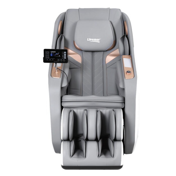 Livemor Massage Chair Electric Recliner Double Core Mechanism Massager ROWA White - Image 3
