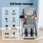Livemor Massage Chair Electric Recliner Double Core Mechanism Massager ROWA White - Image 4