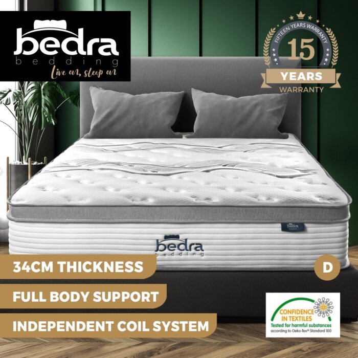 Bedra Double Mattress Euro Top Pocket Spring 34cm 7-Zone - Image 2