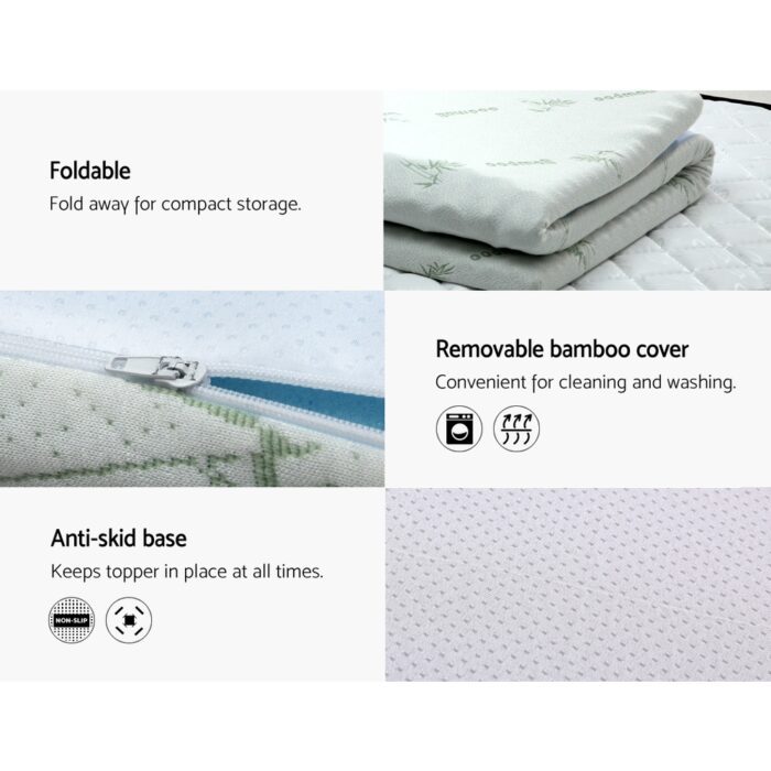 Giselle Bedding Memory Foam Mattress Topper 7-Zone 8cm Double - Image 4