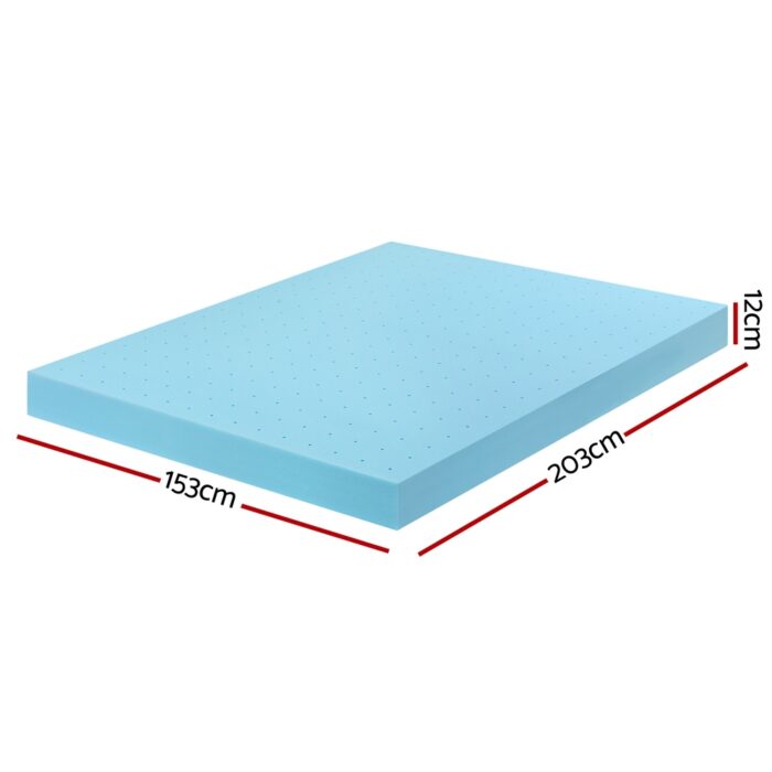 Giselle 12cm Memory Foam Mattress Topper Ventilated Cool Gel Bamboo Cover Queen - Image 2