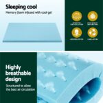 Giselle Bedding Memory Foam Mattress Topper Ventilated Cool Gel 5cm Single - Image 4