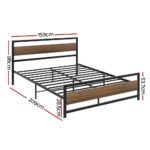 Artiss Bed Frame Queen Size Metal Base Mattress Platform Foundation Black DREW - Image 2