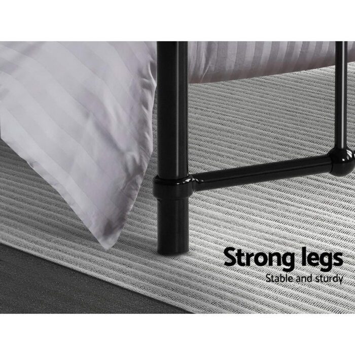 Artiss Bed Frame Metal Bed Frame LEO - Single (Black) - Image 6