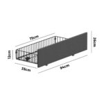 Oikiture 4x Trundle Drawers for Bed Frame w/ Wheels Storage Metal Grey - Image 2