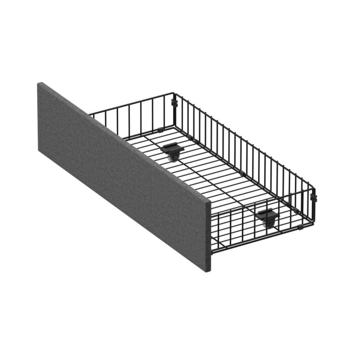 Oikiture 4x Trundle Drawers for Bed Frame w/ Wheels Storage Metal Grey - Image 6