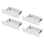 Oikiture Bed Frame Trundle Storage Metal Drawers Set of 4 White
