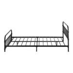 Oikiture Metal Bed Frame Double Size Railing-style Black - Image 2