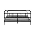 Oikiture Metal Bed Frame Double Size Railing-style Black - Image 3