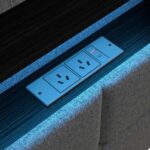 Oikiture King Size Bed Frame With LED Storage Headboard USB Charging - Image 2