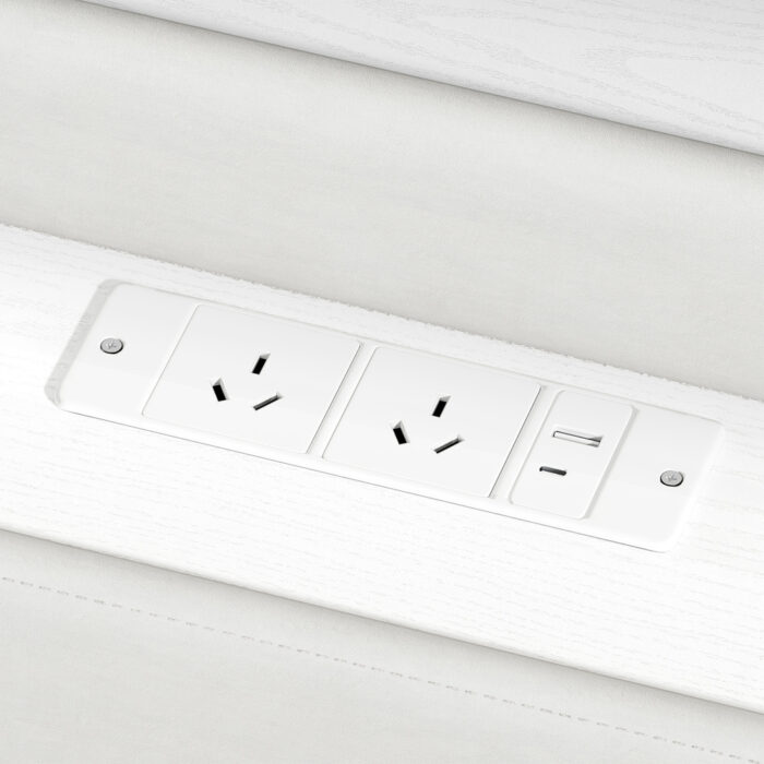 Oikiture Bed Frame Double Size with LED Lights USB Charging Headboad - Image 2