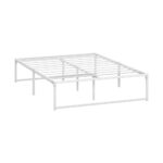 Oikiture Metal Bed Frame Double Size Bed Base White
