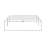 Oikiture Metal Bed Frame Double Size Bed Base White - Image 9