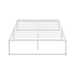 Oikiture Metal Bed Frame Double Size Bed Base White - Image 2