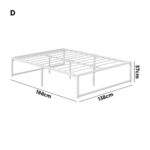 Oikiture Metal Bed Frame Double Size Bed Base White - Image 7