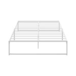 Oikiture Metal Bed Frame Queen Size Bed Base White - Image 5