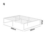 Oikiture Metal Bed Frame Queen Size Bed Base White - Image 8