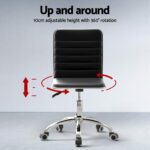 Artiss Computer Desk Office Chair PU Leather Set Foldable Home Study Table Black - Image 5