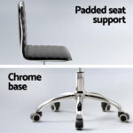 Artiss Computer Desk Office Chair PU Leather Set Foldable Home Study Table Black - Image 6