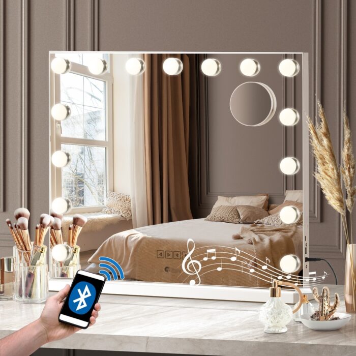 Oikiture Bluetooth Hollywood Makeup Mirror LED 60x52cm - Image 7