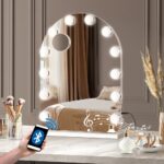 Oikiture LED Arched Makeup Mirror Bluetooth 61x43cm - Image 2