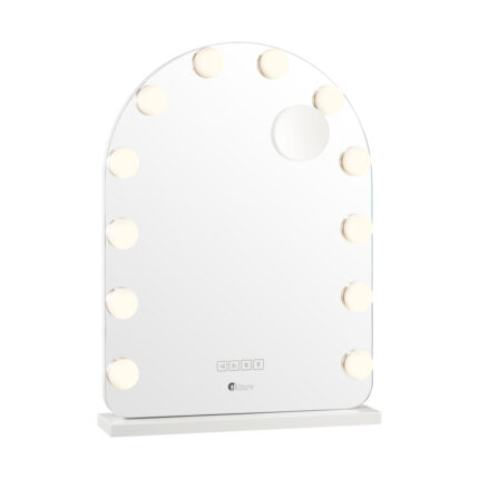 Oikiture LED Arched Makeup Mirror Bluetooth 61x43cm
